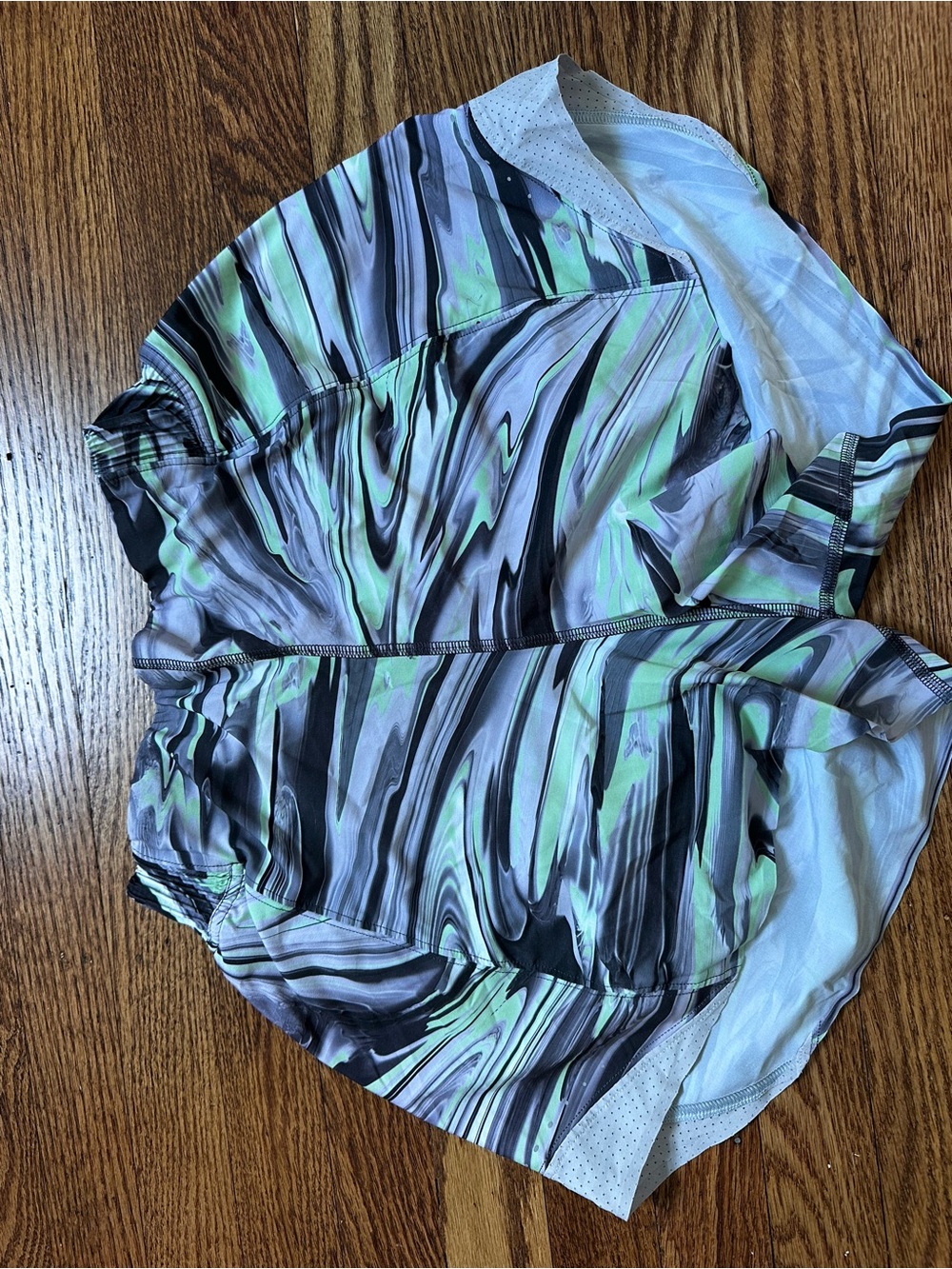 lululemon athletica Marble-Print Athletic Shorts in Green and Black